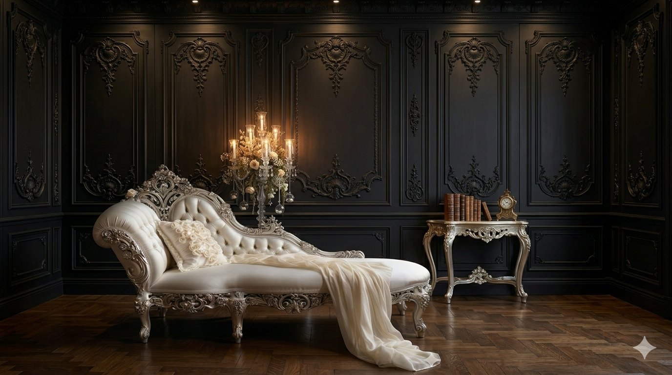 Baroque white chaise longue furniture Pakistan