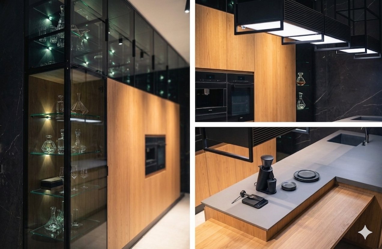 Glass cabinet luxury kitchen Karachi