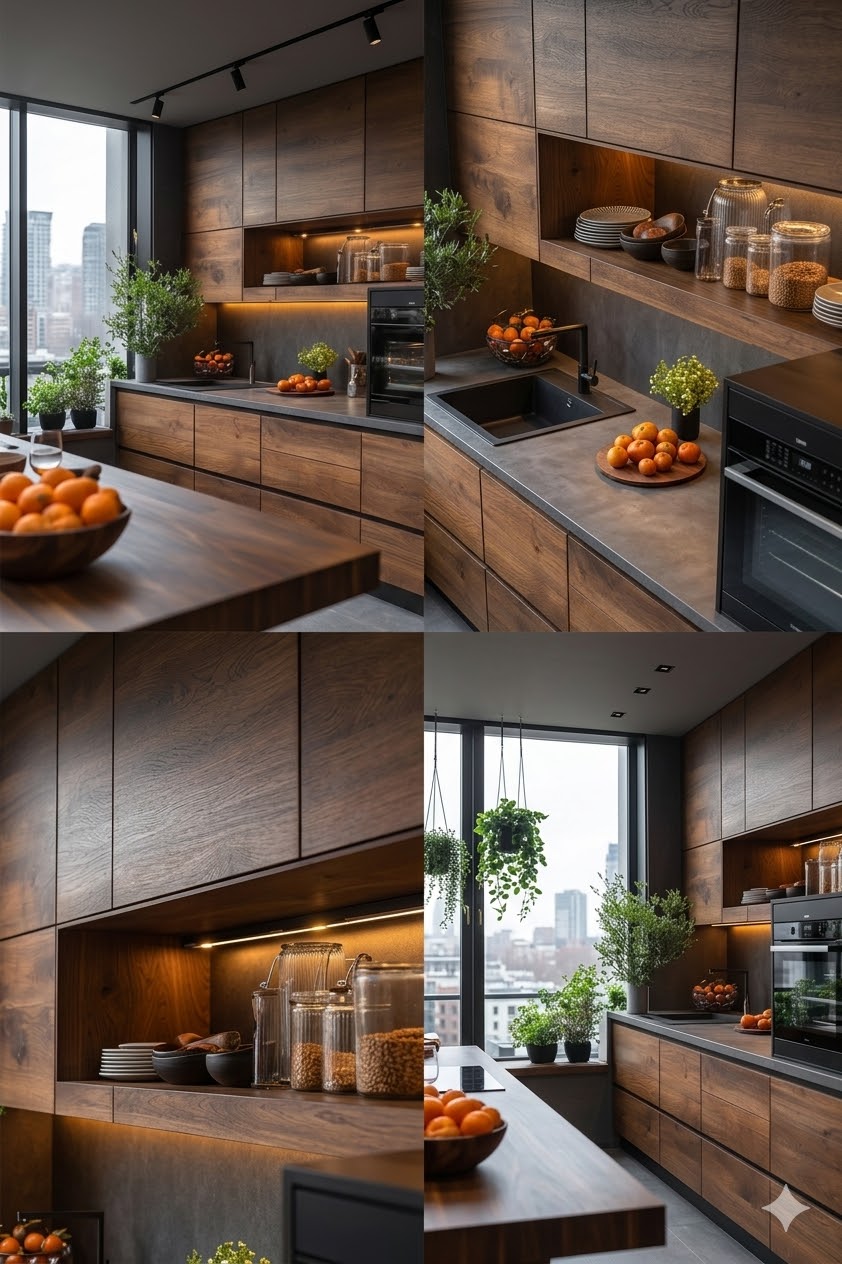 Walnut wood organic kitchen Karachi
